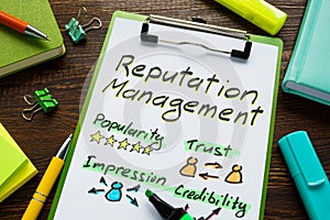 Reputation management about trust and popularity.