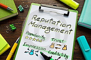 Reputation management about trust and popularity. photo