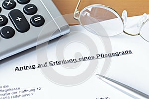Request evaluation nursing care needs german