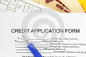 Request for Loan credit application form