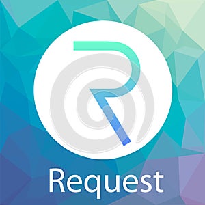 Request Network REQ vector logo. A decentralized network for payment requests and crypto currency.