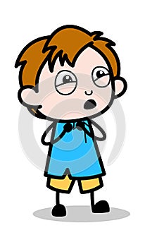 Requesting - School Boy Cartoon Character Vector Illustration