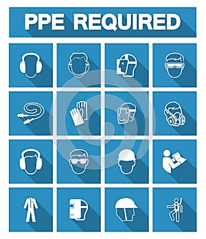 Required Personal Protective Equipment (PPE) Symbol,Safety Icon