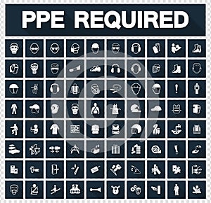 Required Personal Protective Equipment (PPE) Symbol,Safety Icon