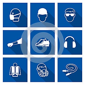 Required Personal Protective Equipment (PPE) Symbol,Safety Icon