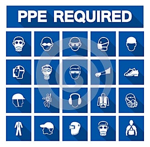 Required Personal Protective Equipment (PPE) Symbol,Safety Icon