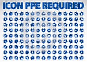 Required Personal Protective Equipment PPE Symbol,Safety Icon