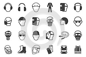 Required Personal Protective Equipment PPE Symbol,Safety Icon