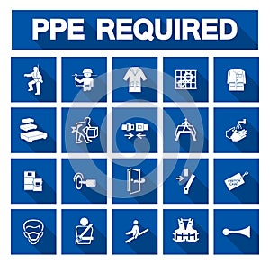 Required Personal Protective Equipment (PPE) Symbol,Safety Icon