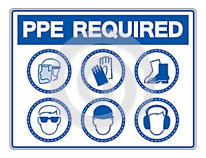 Required Personal Protective Equipment (PPE) Symbol,Safety Icon,Vector illustration