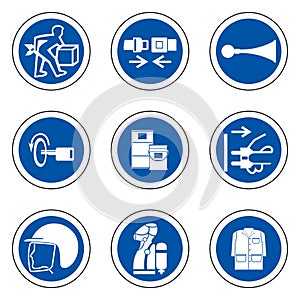 Required Personal Protective Equipment (PPE) Symbol,Safety Icon,Vector Illustration