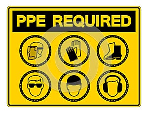 Required Personal Protective Equipment (PPE) Symbol,Safety Icon,Vector llustration