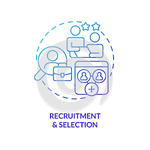 Requirement and selection blue gradient concept icon