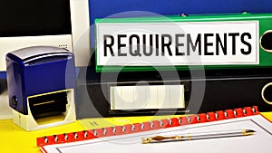 Requirements. Text label on the office Registrar`s folder.