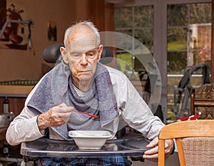 Requiring care Seniors eating