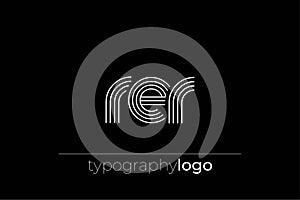RER modern geometric typography logo