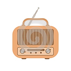 Rerto radio in cartoon style isolated on white background photo