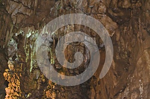 Stalagmites and stalactites in Resava cave, Serbia photo