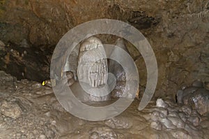 Stalagmites in Resava cave photo
