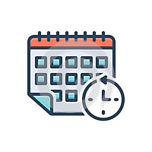 Color illustration icon for Reschedule, rearrange anddate
