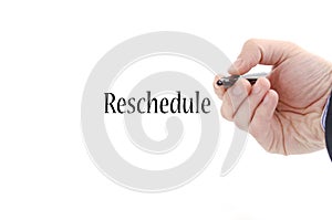 Reschedule text concept