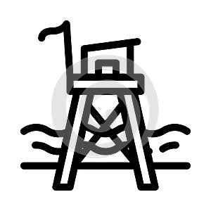 Rescue beach tower icon vector outline illustration