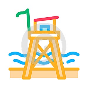 Rescue beach tower icon vector outline illustration