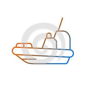 Rescue boat gradient linear vector icon
