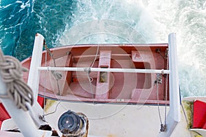 Rescue boat in sea