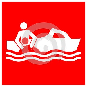Rescue Boat Symbol Sign, Vector Illustration, Isolate On White Background Label. EPS10