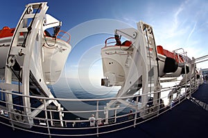 Rescue boats on a passenger ship