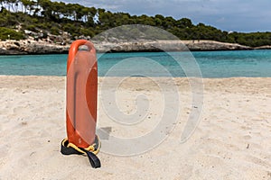 Rescue buoy on the beach