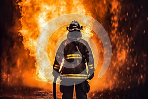 rescue fire smoke safety equipment firefighter fighter uniform emergency fireman. Generative AI.