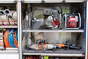 Rescue and firefighting truck equipment