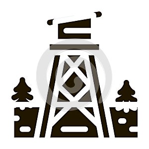 rescue forest tower icon Vector Glyph Illustration