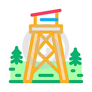 Rescue forest tower icon vector outline illustration