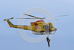 Rescue by helicopter