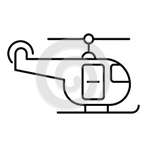 Rescue helicopter icon, outline style