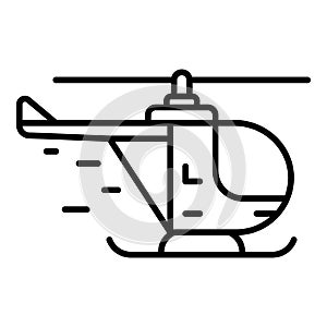 Rescue helicopter icon, outline style