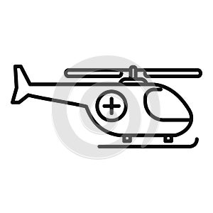 Rescue helicopter icon outline vector. Air ambulance