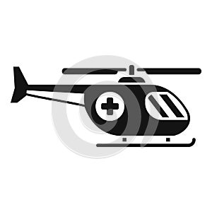 Rescue helicopter icon simple vector. Air ambulance