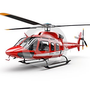 Rescue helicopter isolated on white created with Generative AI. Help from the air.