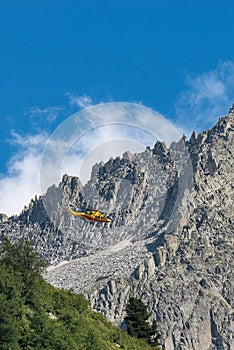 Rescue Helicopter in Italian Alps