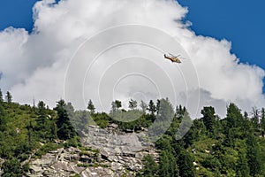 Rescue Helicopter in Italian Alps