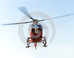 Rescue helicopter takes off