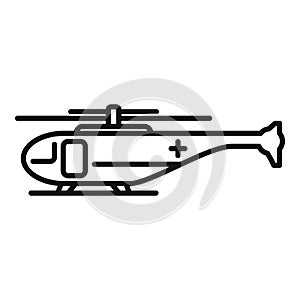 Rescue helicopter transport icon outline vector. Air guard