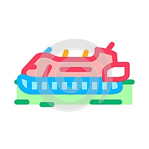 Rescue hovercraft icon vector outline symbol illustration