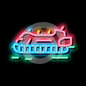 rescue hovercraft neon glow icon illustration