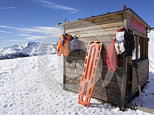 Rescue hut on top of the mountain