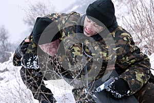 Rescue of injured of soldier